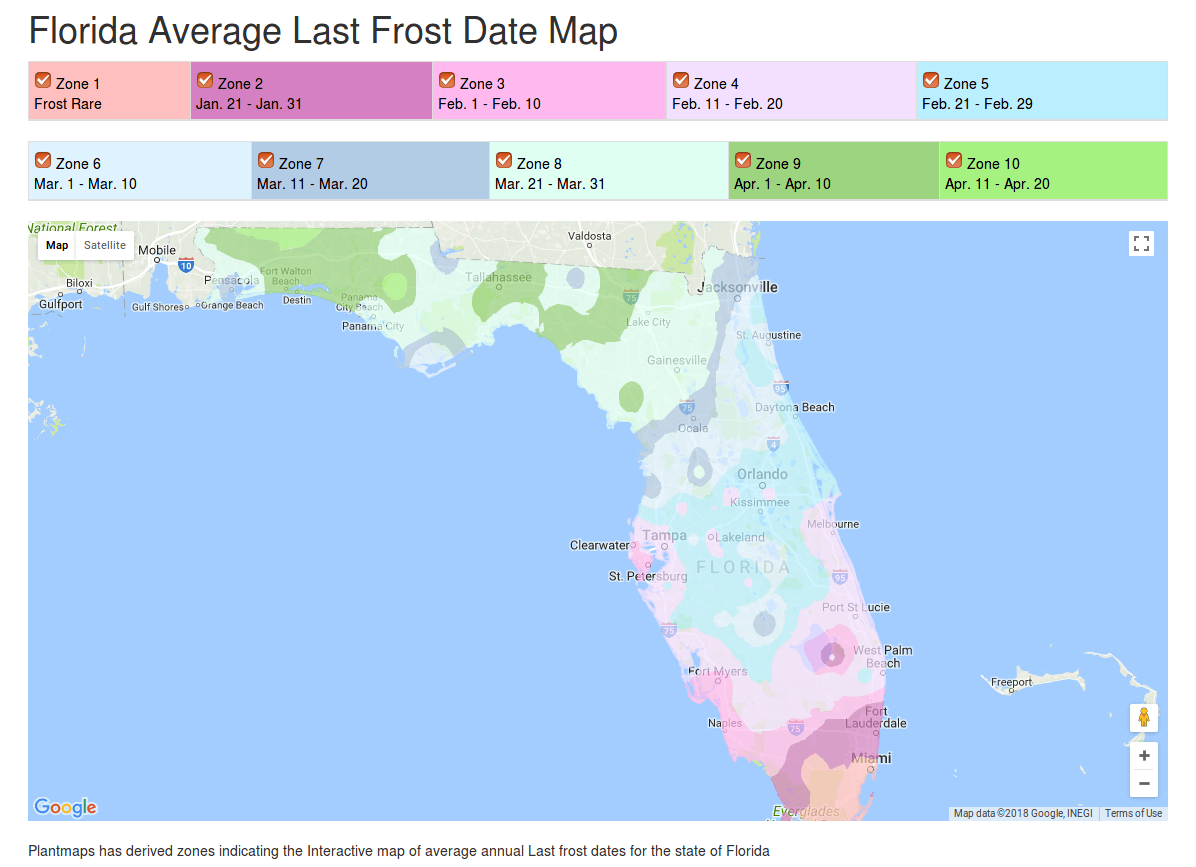 Last Frost Dates for FLORIDA Ask The Green Genie