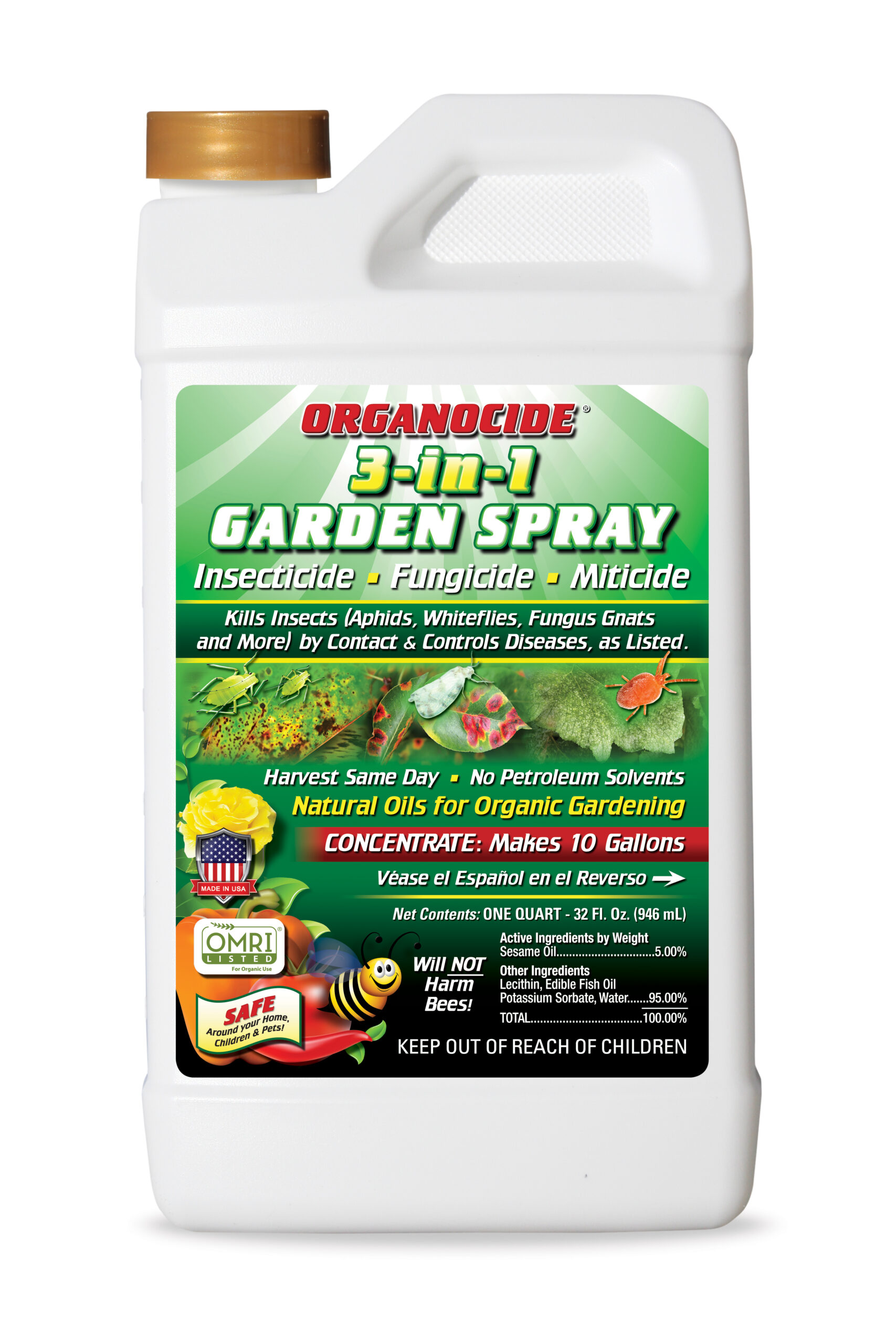 100-021 ORGANOCIDE 3in1 Garden Spray Quart